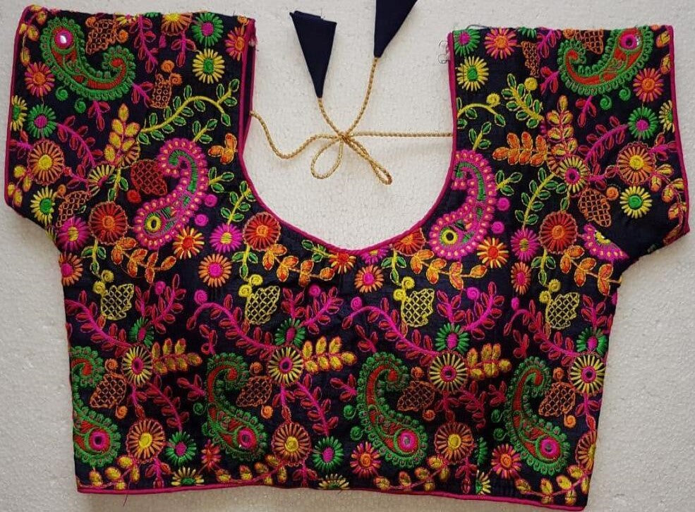 Heavy  Benglory Cotton Blouse with Kachhi embroidery work in womenfashion-wedding-outfit - SVB Ventures